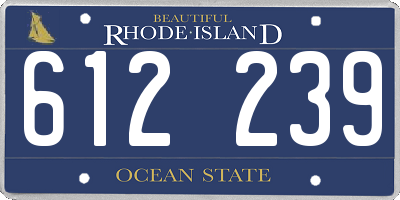RI license plate 612239