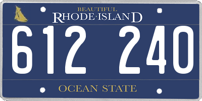 RI license plate 612240