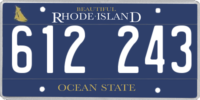 RI license plate 612243