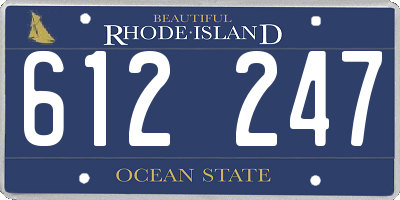 RI license plate 612247
