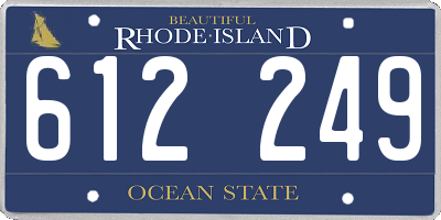 RI license plate 612249