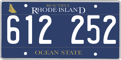 RI license plate 612252