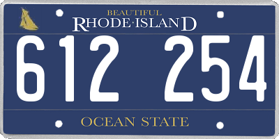 RI license plate 612254