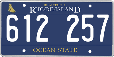 RI license plate 612257