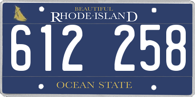 RI license plate 612258