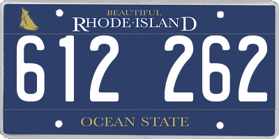 RI license plate 612262