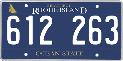 RI license plate 612263