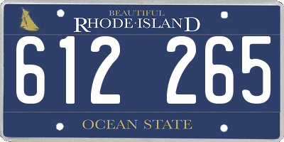 RI license plate 612265
