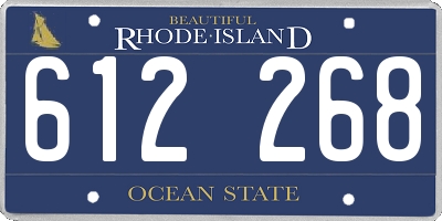 RI license plate 612268