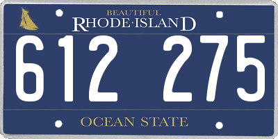 RI license plate 612275