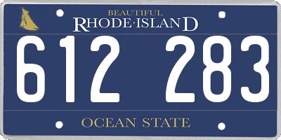 RI license plate 612283