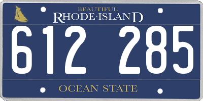 RI license plate 612285