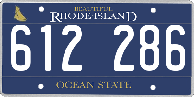 RI license plate 612286