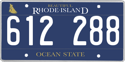 RI license plate 612288