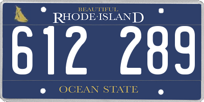 RI license plate 612289