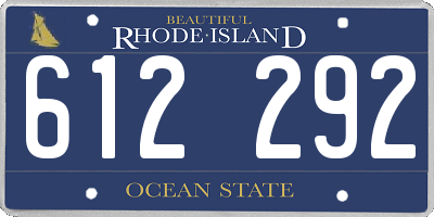 RI license plate 612292