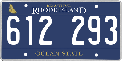 RI license plate 612293