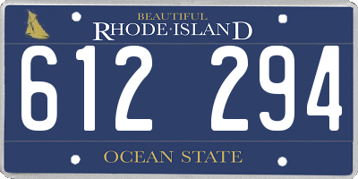 RI license plate 612294