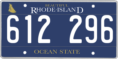 RI license plate 612296