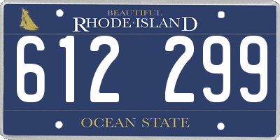 RI license plate 612299