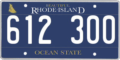 RI license plate 612300