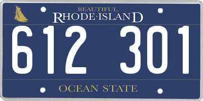 RI license plate 612301
