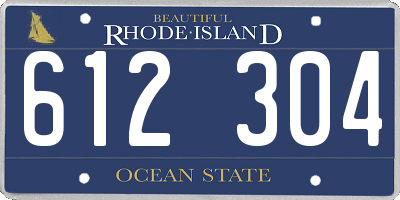 RI license plate 612304