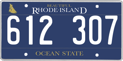 RI license plate 612307