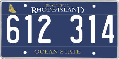 RI license plate 612314