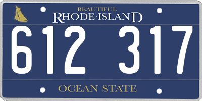 RI license plate 612317