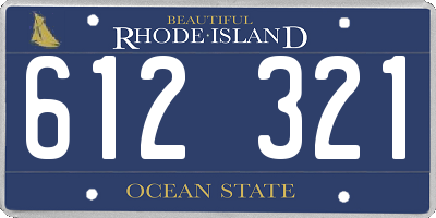 RI license plate 612321