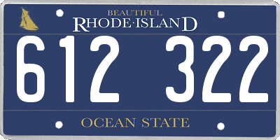 RI license plate 612322