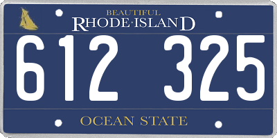 RI license plate 612325