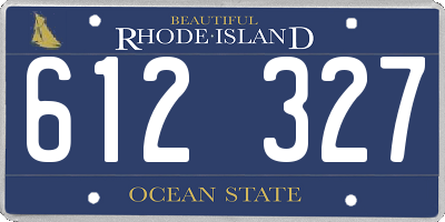 RI license plate 612327