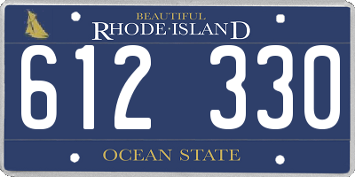 RI license plate 612330
