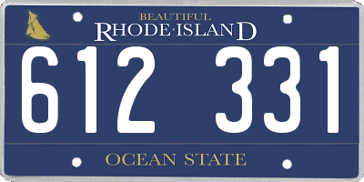 RI license plate 612331