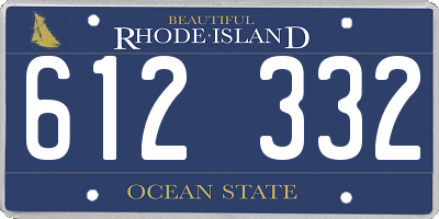 RI license plate 612332