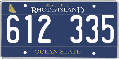RI license plate 612335