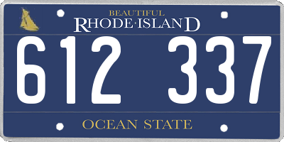 RI license plate 612337