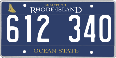RI license plate 612340