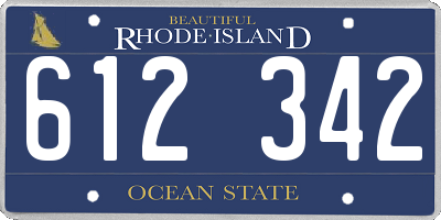 RI license plate 612342