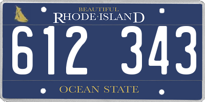 RI license plate 612343