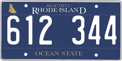 RI license plate 612344