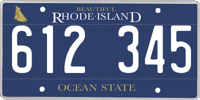 RI license plate 612345
