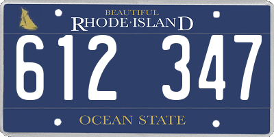 RI license plate 612347