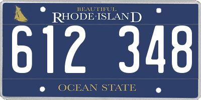 RI license plate 612348
