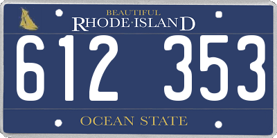 RI license plate 612353