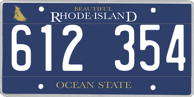 RI license plate 612354