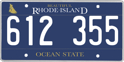 RI license plate 612355