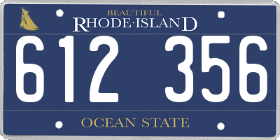RI license plate 612356
